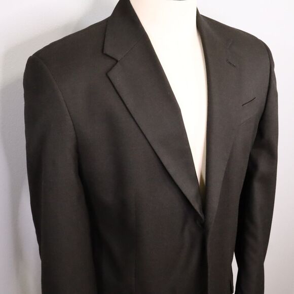 Perry Ellis Sport Coat Mens 44R Brown Windowpane Jacket Blazer Lined Career - Picture 6 of 15